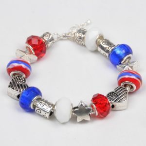 Patriotic Stars and Stripes Bracelet for July 4th and Veteran Gifts