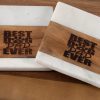 Best Dog Dad Ever marble and wood square coasters set of two
