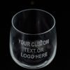 Custom laser etched rocks glasses with corporate logo for business gifts.