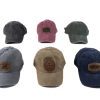 Personalized leather patch hat with custom laser engraving on distressed vintage cap