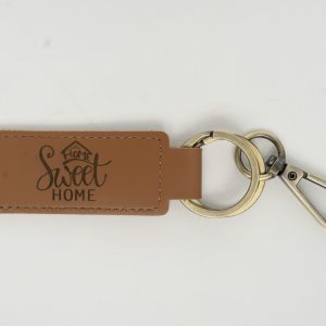 Laser engraved Home Sweet Home key chain used as a realtor housewarming closing gift.
