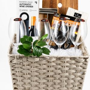 Celebration Basket with 4 Riedel Glasses - JUST ADD WINE