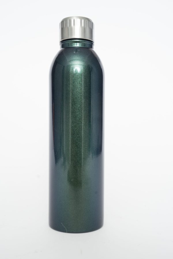 Insulated slim stainless steel tumbler in gradient green and blue colors.