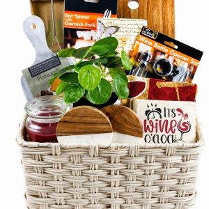 Wine Themed Celebration Basket with Round Coasters - Just add Wine!