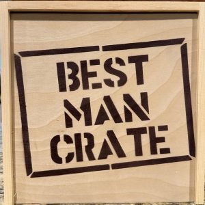 Ohio Basket Chic birch wood best man gift box wooden crate with stenciled lettering