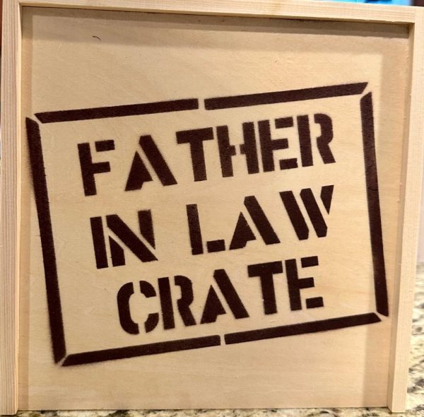 Handcrafted birch wood father in law wedding gift box with slide top lid by Ohio Basket Chic