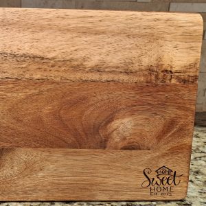Personalized Home Sweet Home Acacia Wood Cutting Board for Realtor Closing Gift