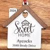 Personalized Home Sweet Home 2024 Ornament for Housewarming and Realtor Closing Gifts.