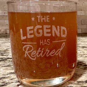 Personalized The Legend Has Retired Whiskey Glasses Set of 2