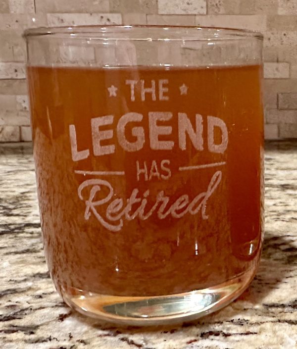 Personalized The Legend Has Retired Whiskey Glasses Set of 2