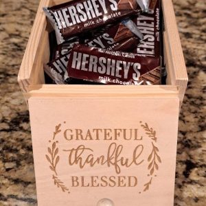 Pack of 25 custom corporate logo gift boxes made of engraved wood for client appreciation and corporate event swag.