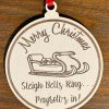 Ohio Basket Chic handcrafted white birch wood ornament featuring laser engraving for payroll company employees holiday gifts.
