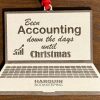 Custom laser engraved wood accounting ornament with company logo as gifts for accountants.