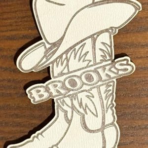 Ohio Basket Chic personalized cowboy boot Christmas ornament engraved with name