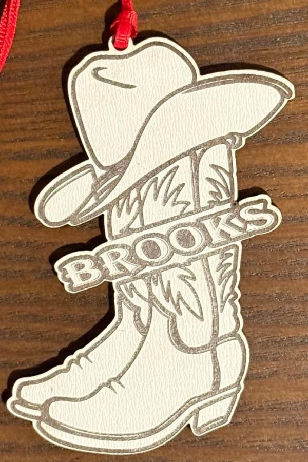 Ohio Basket Chic personalized cowboy boot Christmas ornament engraved with name