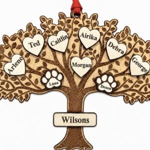 Family Tree Ornament - Up to 10 Names - 3 Dimensional