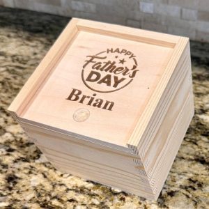 Personalized Father's Day Gift Box made of engraved birch wood