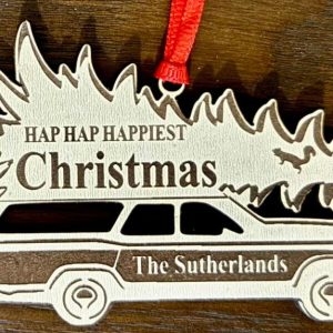 Personalized Griswold Family Vacation Ornament wood engraved custom Christmas station wagon