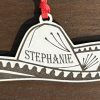 Personalized wood sombrero Christmas ornament with custom laser engraved name
