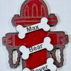 Personalized fire hydrant ornament for dogs with custom engraved name bones