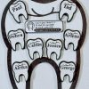 Personalized tooth ornament engraved with staff names as dental office staff gifts.