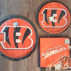 Cincinnati Bengals Party Pack game day plates and napkins set by Ohio Basket Chic