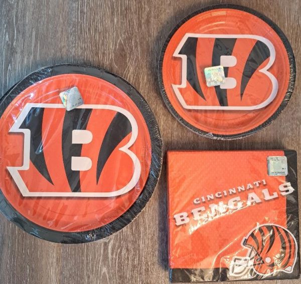 Cincinnati Bengals Party Pack game day plates and napkins set by Ohio Basket Chic