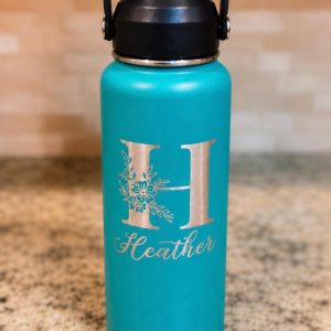 Personalized 32 oz stainless steel tumbler with corporate logo engraving