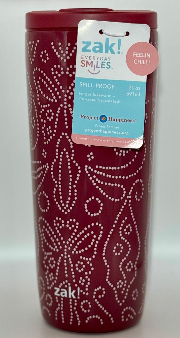 Raspberry colored 20 oz stainless steel tumbler for gifts